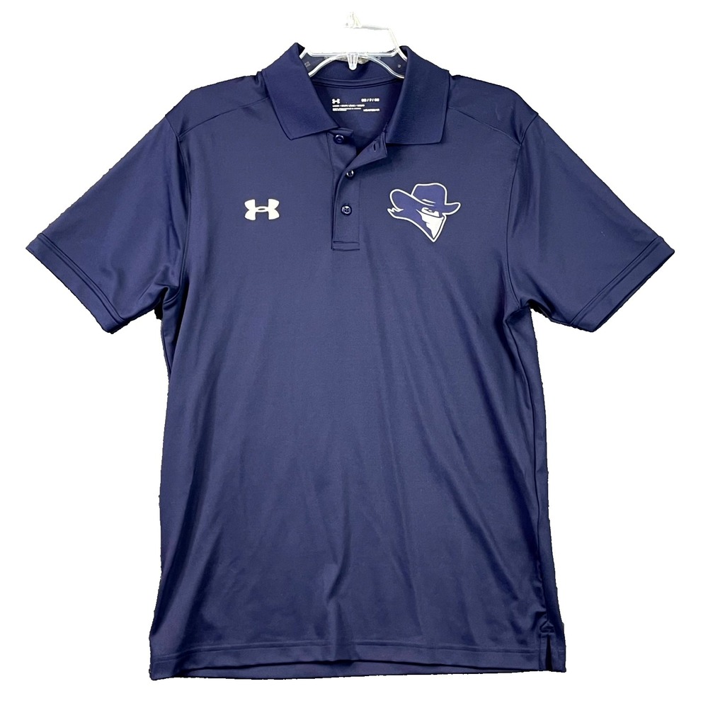 Under Armour East Helena High School‎ Logo Polo Shirt Mens Small Blue Athletic